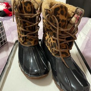 Black & CheetahPeral Duck Boot - Women